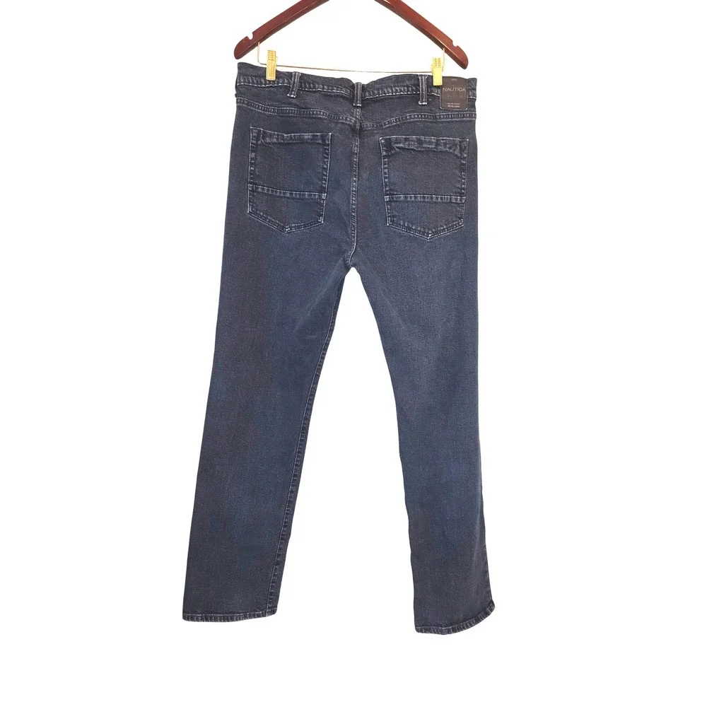 Nautica Straight Fit Jeans Mens Denim Pants Dark Wash Size 36 x 32 - Picture 2 of 11